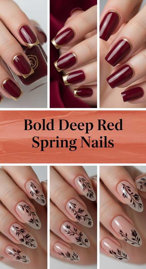 Bold Deep Red Spring Nails 69f249526bfee