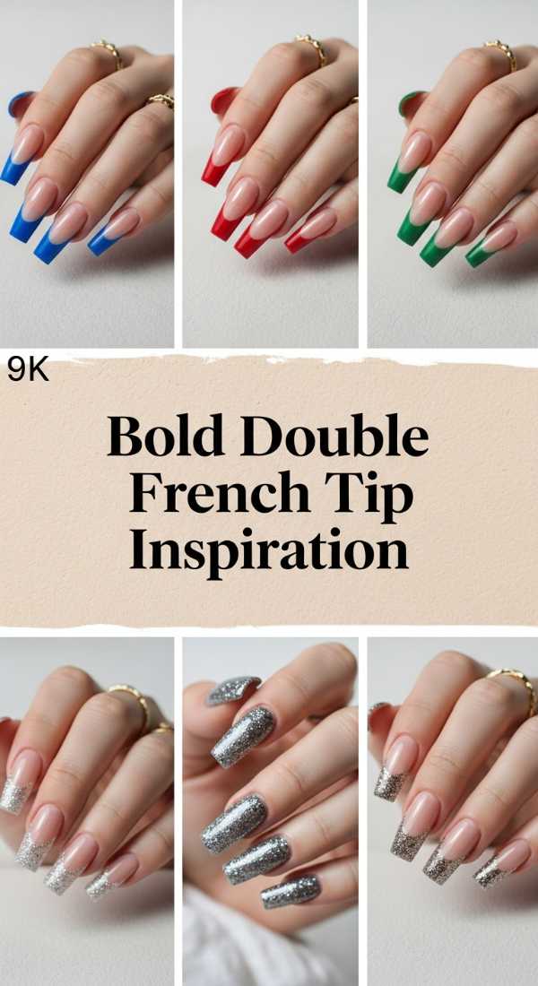 Bold Double French Tip Inspiration 69e72cc46c7ab