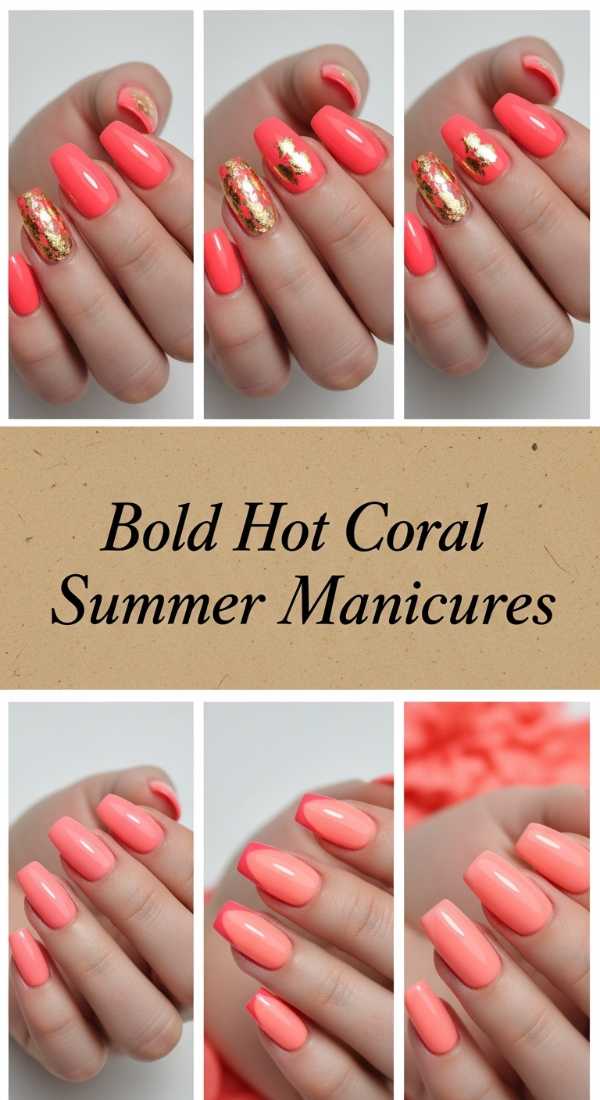 Bold Hot Coral Summer Manicures 69f32b87ac997