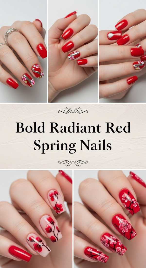 Bold Radiant Red Spring Nails 69f2494b82f6a