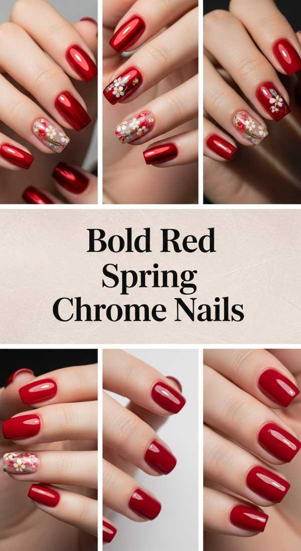 Bold Red Spring Chrome Nails 69f0cc4398a3d