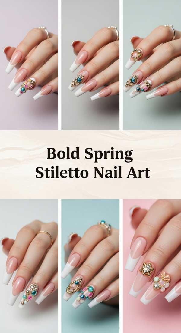 Bold Spring Stiletto Nail Art