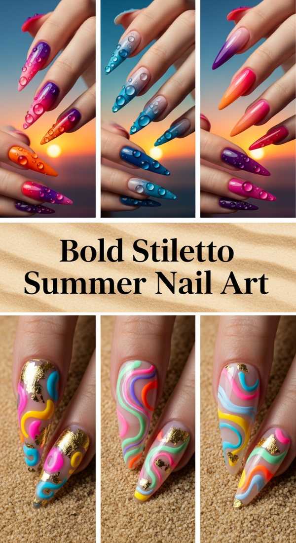 Bold Stiletto Summer Nail Art 69eb72822fd1f