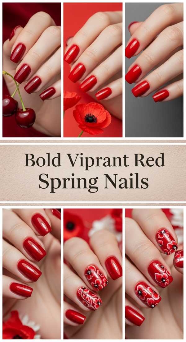 Bold Vibrant Red Spring Nails 69f32d702a7b5