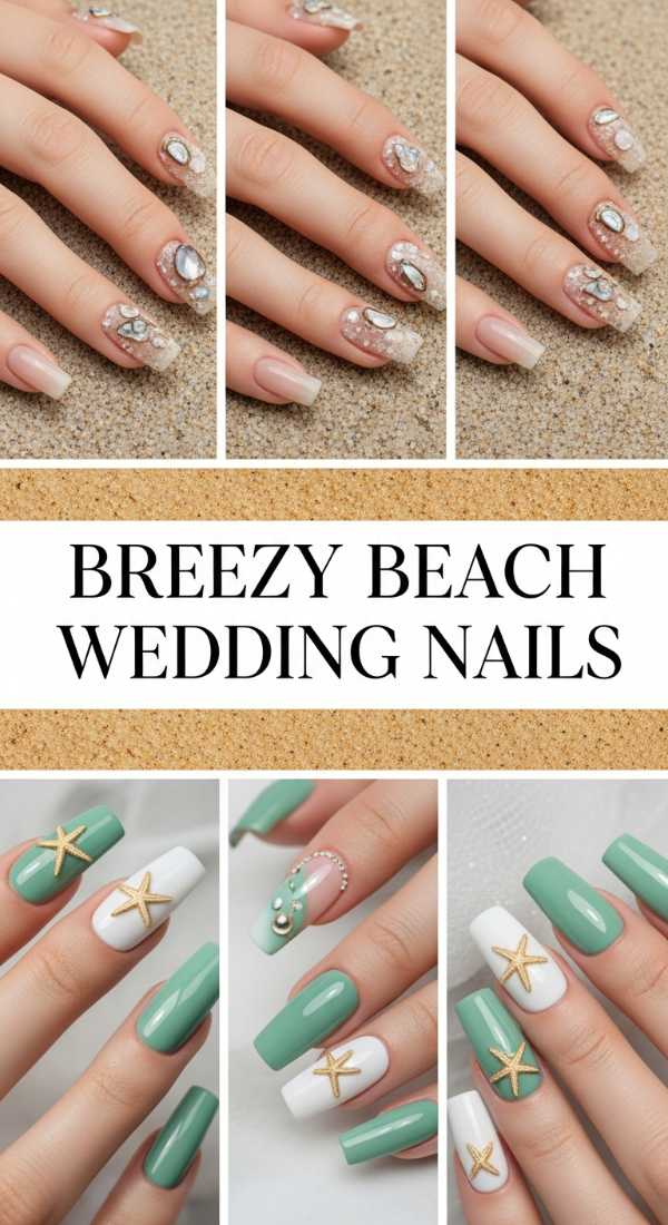 Breezy Beach Wedding Nails