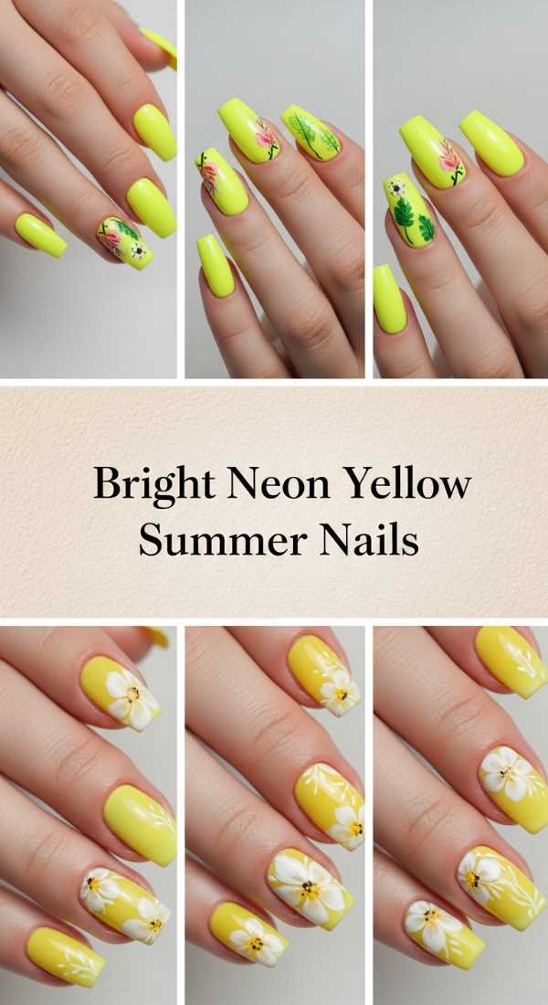Bright Neon Yellow Summer Nails 69f32b854686d
