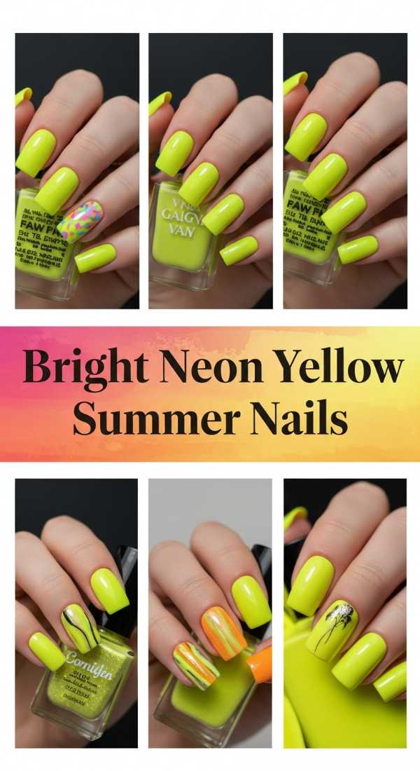 Bright Neon Yellow Summer Nails 69f32d5fe4d0d