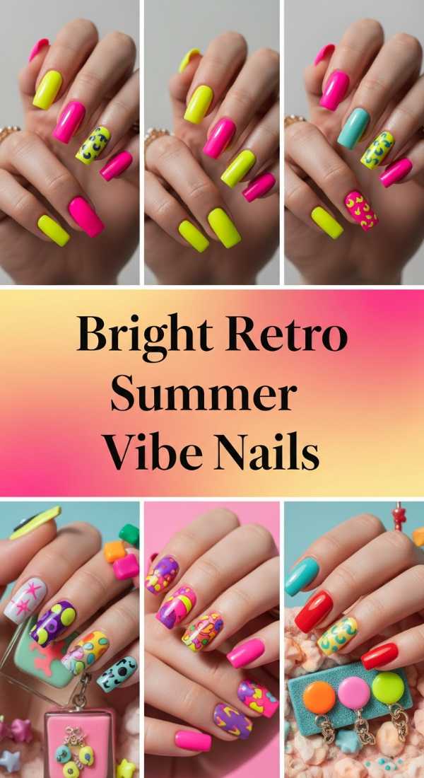 Bright Retro Summer Vibe Nails 69f0cc27c2433