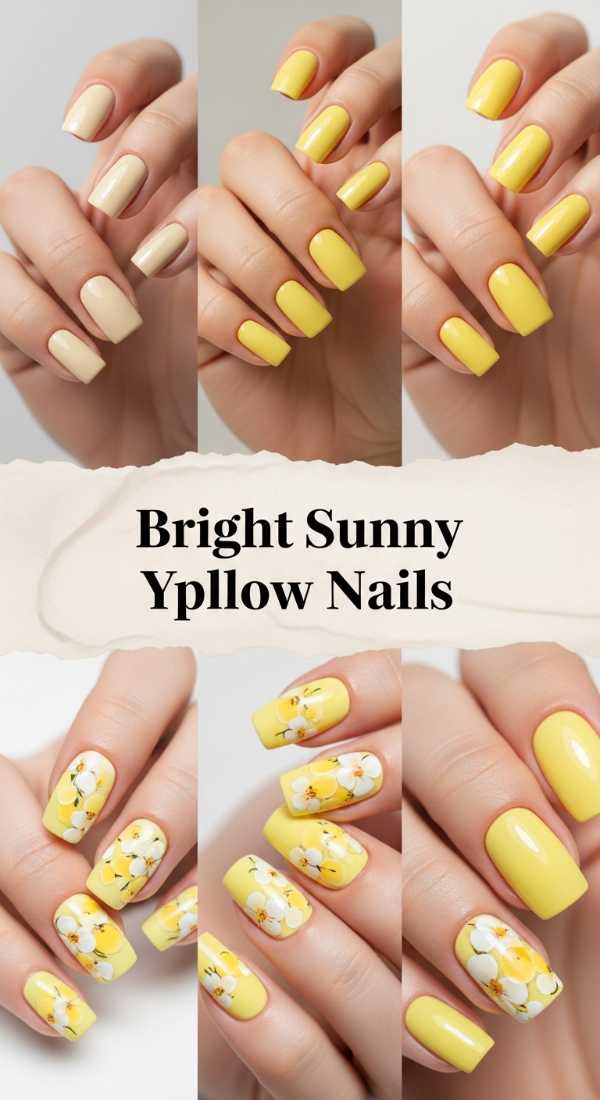 Bright Sunny Spring Yellow Nails 69f24a755e350