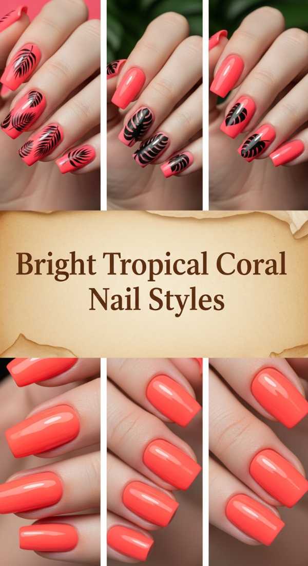 Bright Tropical Coral Nail Styles 69ef3c628259c