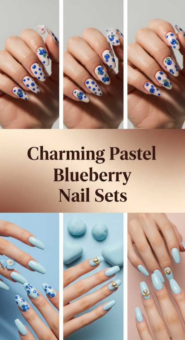 Charming Pastel Blueberry Nail Sets 69e350f8425f2
