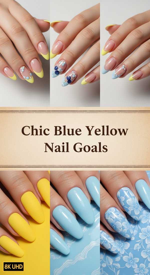 Chic Blue Yellow Nail Goals 69ecf89523f2c