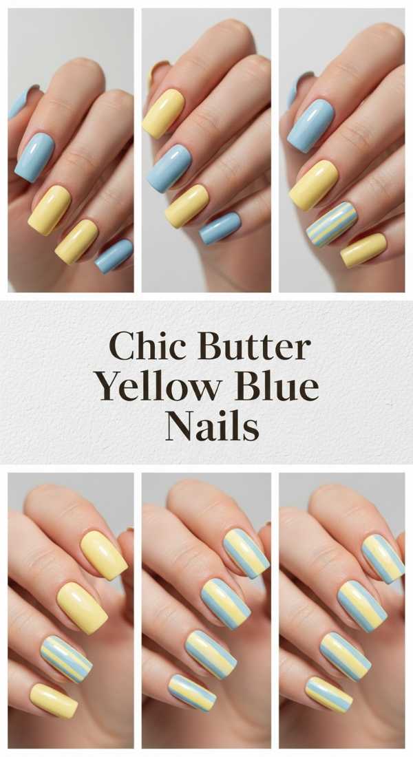 Chic Butter Yellow Blue Nails 69f0cc3c0104a
