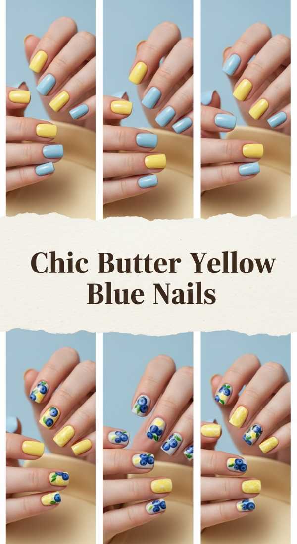 Chic Butter Yellow Blue Nails 69f32d5d1f432