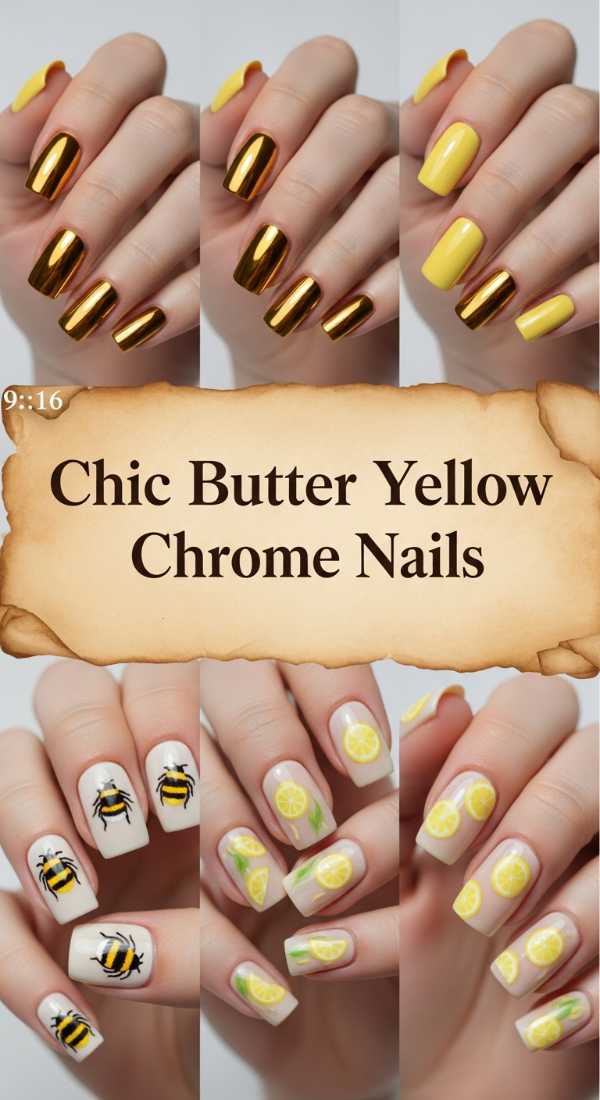 Chic Butter Yellow Chrome Nails 69ee418eb1ea3