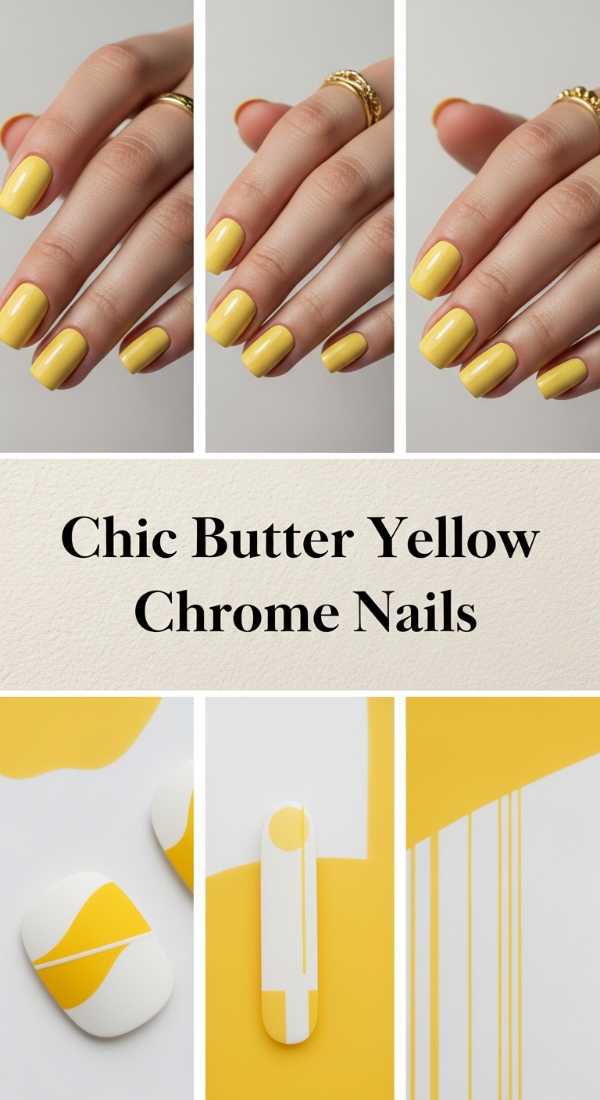 Chic Butter Yellow Chrome Nails 69ef3ac34d869