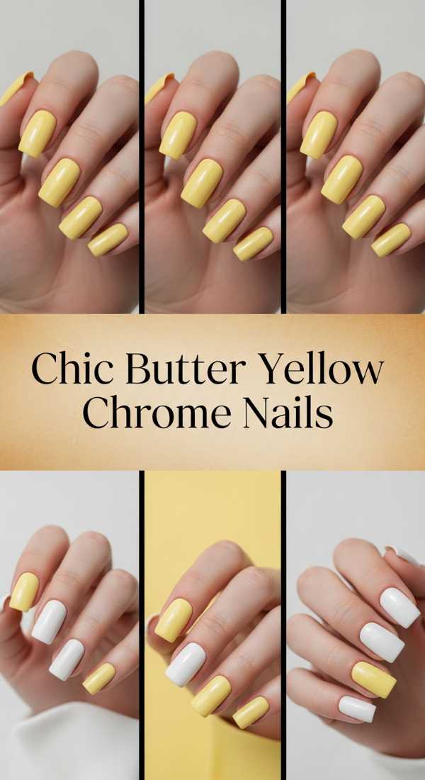 Chic Butter Yellow Chrome Nails 69ef3ad5b5648