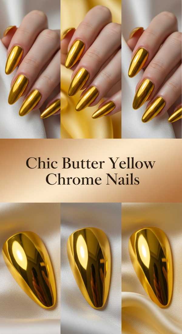 Chic Butter Yellow Chrome Nails 69ef3c736c388