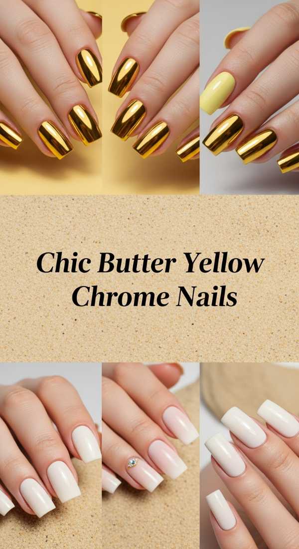 Chic Butter Yellow Chrome Nails 69f32b861014c