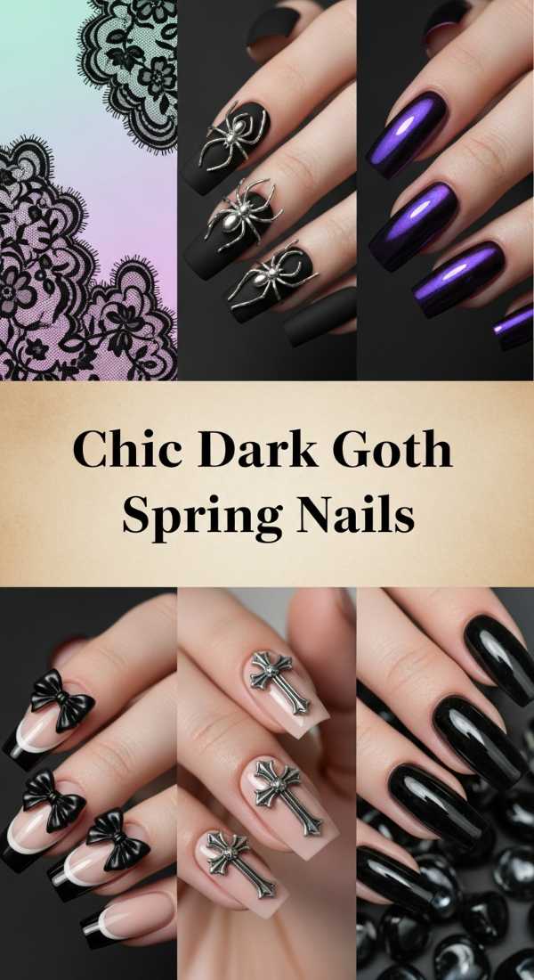 Chic Dark Goth Spring Nails 69ecf7433e0cc