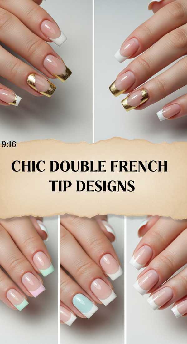 Chic Double French Tip Designs 69e350f69cc8a