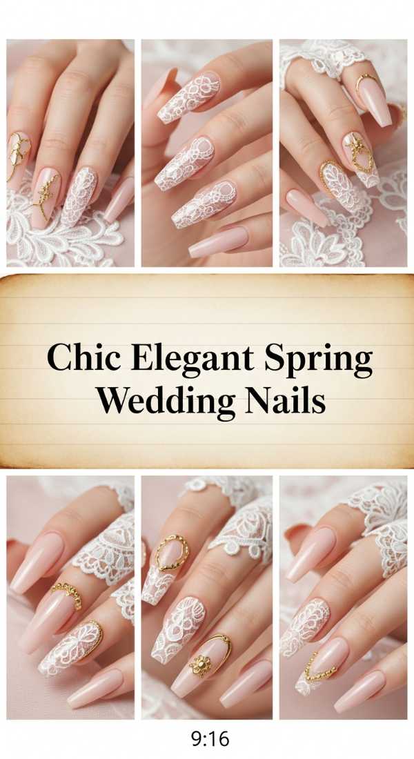 Chic Elegant Spring Wedding Nails 69f32d75168f6