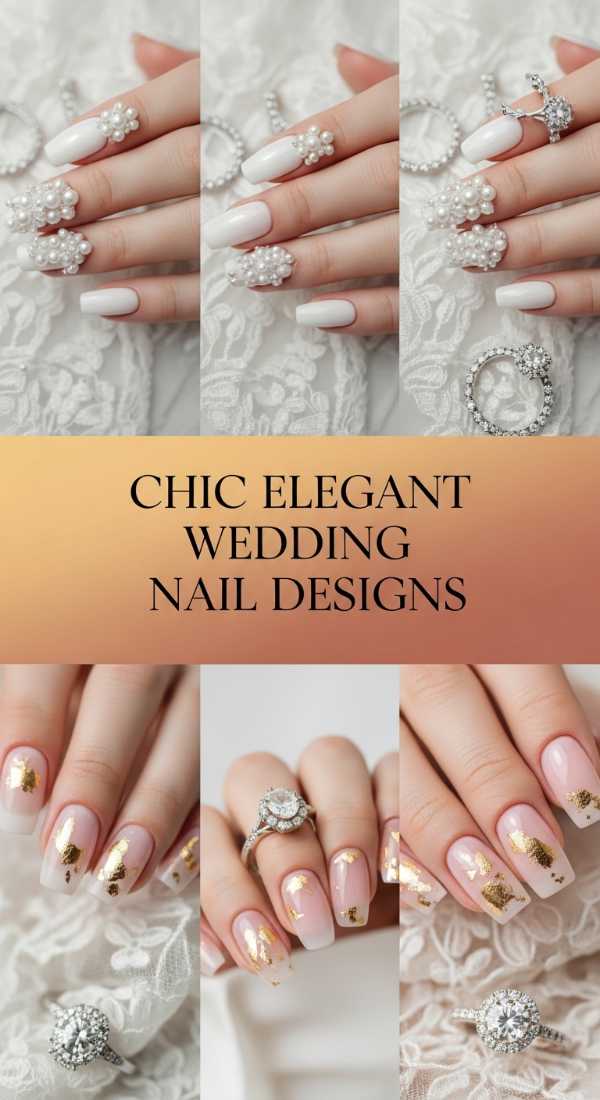 Chic Elegant Wedding Nail Designs