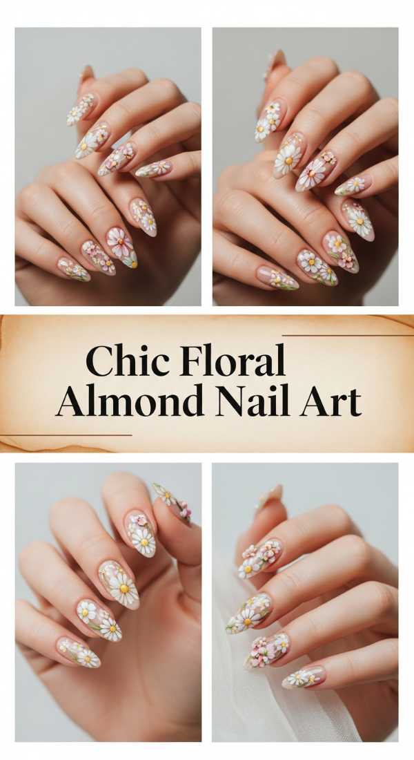 Chic Floral Almond Nail Art 69df1ba779f1f