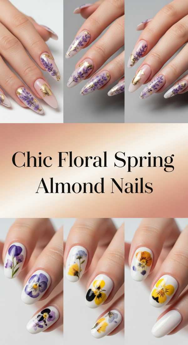 Chic Floral Spring Almond Nails 69ecf8790c428
