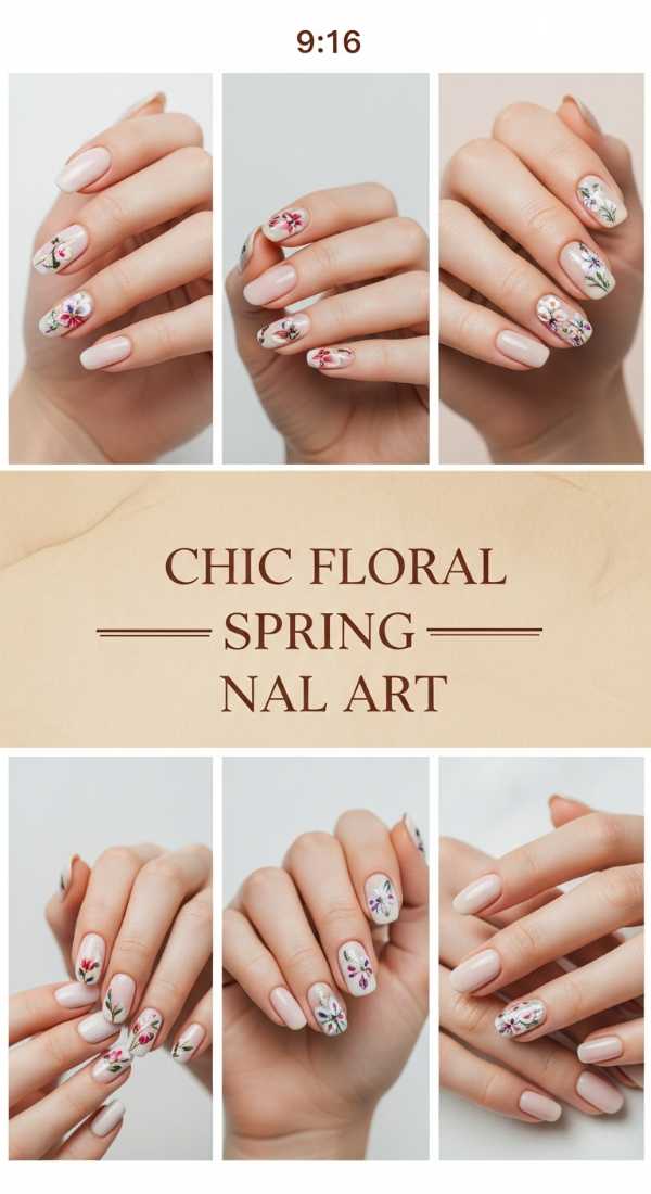 Chic Floral Spring Nail Art 69e4e49459892