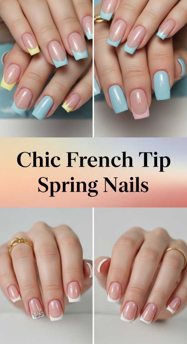 Chic French Tip Spring Nails 69e5f3eba1ada