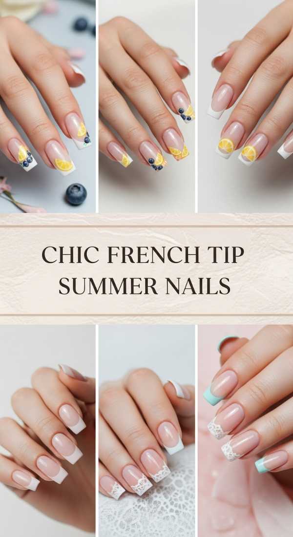 Chic French Tip Summer Nails 69ecf875154cb