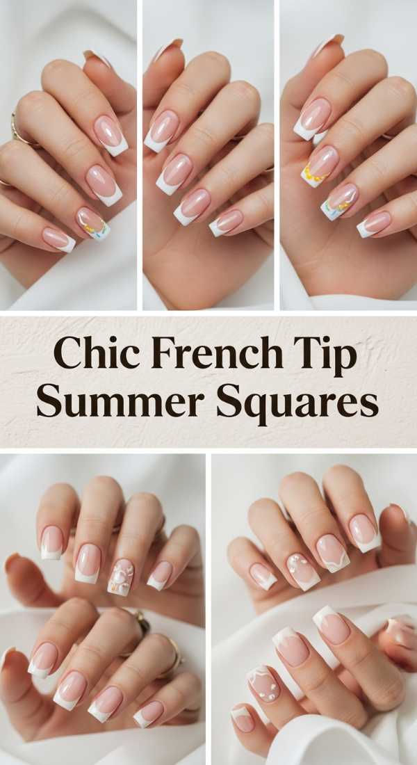 Chic French Tip Summer Squares 69f0ca3774ac6