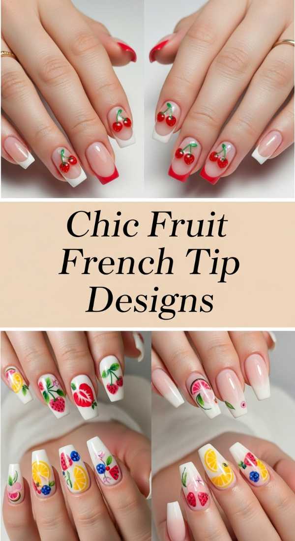 Chic Fruit French Tip Designs 69ecf87d86df4
