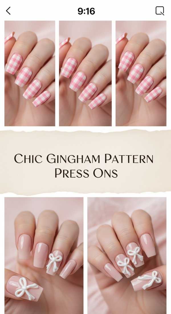 Chic Gingham Pattern Press Ons 69e4e49780462