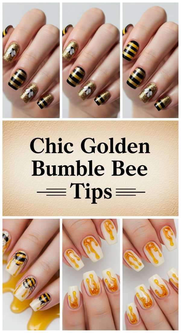 Chic Golden Bumble Bee Tips 69ecf73d81bc1