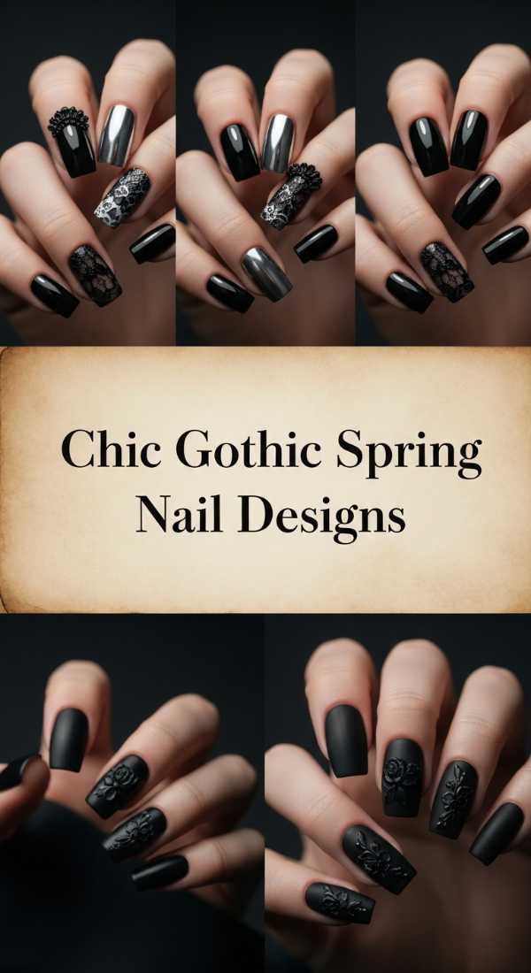 Chic Gothic Spring Nail Designs 69ef3c61971e7