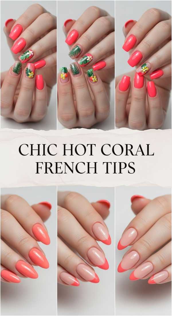Chic Hot Coral French Tips 69ef3c5f32d5e
