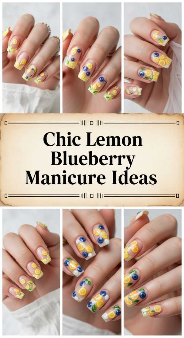 Chic Lemon Blueberry Manicure Ideas 69ef3c597e2a5
