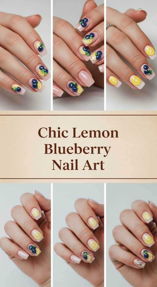 Chic Lemon Blueberry Nail Art 69ee4197079b4