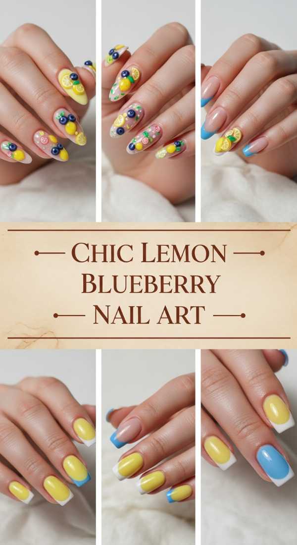 Chic Lemon Blueberry Nail Art 69ef3c84e9d09