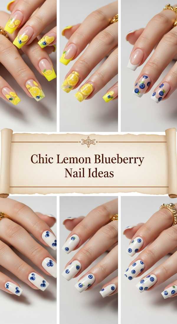 Chic Lemon Blueberry Nail Ideas 69ee40a141f31