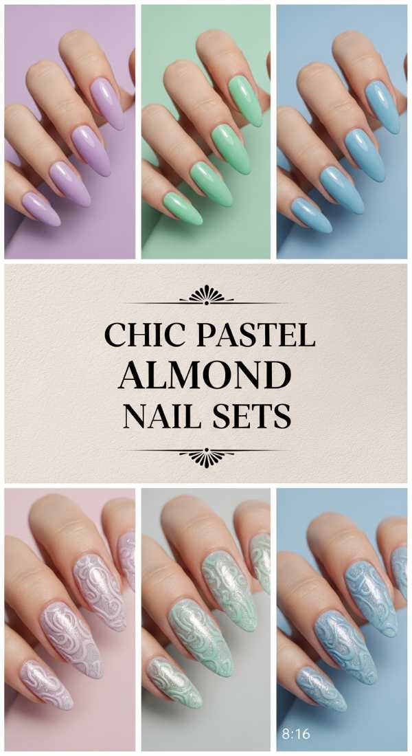 Chic Pastel Almond Nail Sets