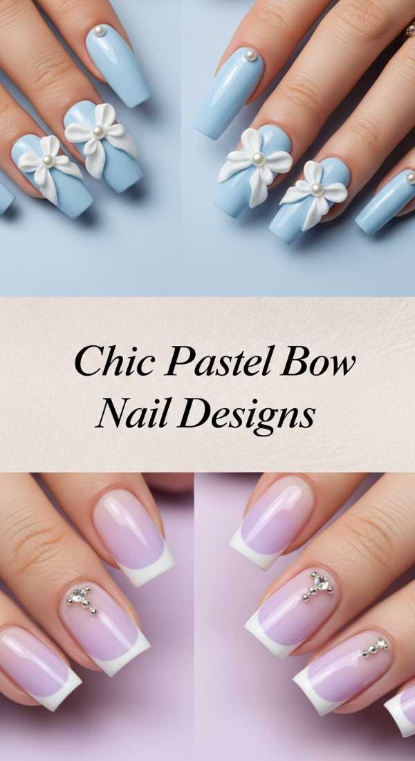 Chic Pastel Bow Nail Designs