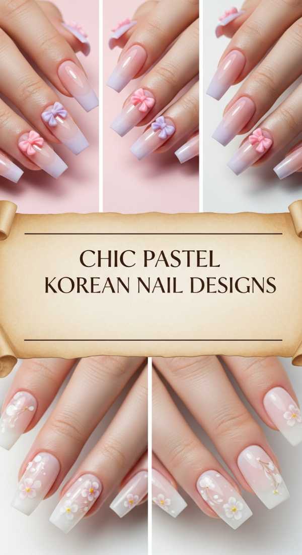 Chic Pastel Korean Nail Designs 69eb7278d934e