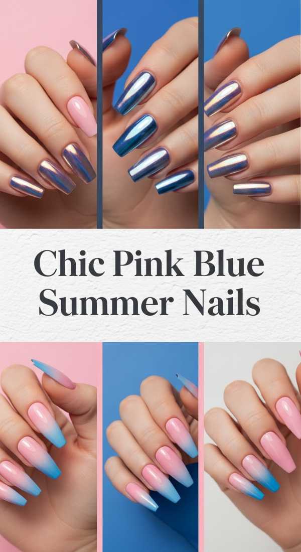 Chic Pink Blue Summer Nails 69ee5928ae522