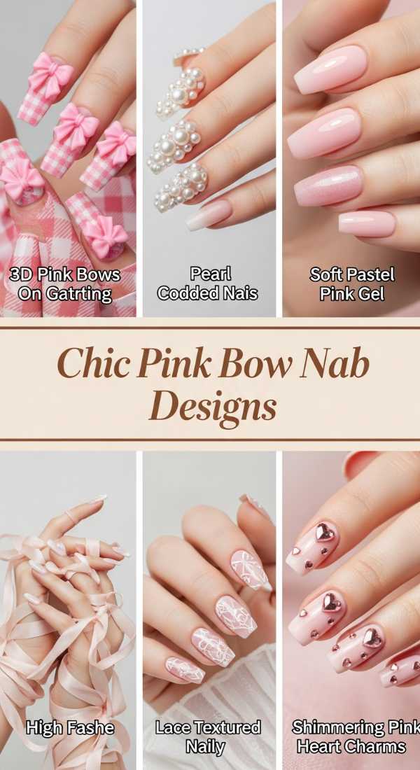 Chic Pink Bow Nail Designs 69ecf73f7d52a