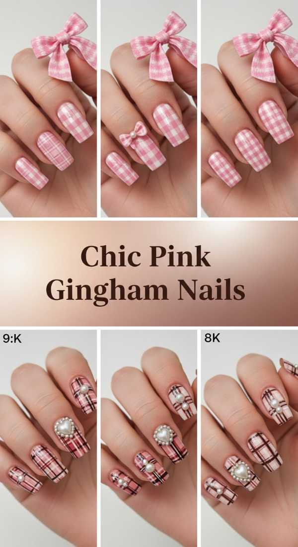 Chic Pink Gingham Nails 69df3ac2125c2