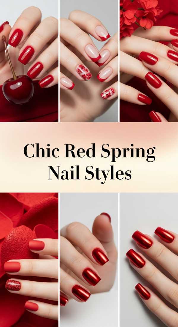 Chic Red Spring Nail Styles 69ee419ad6efb