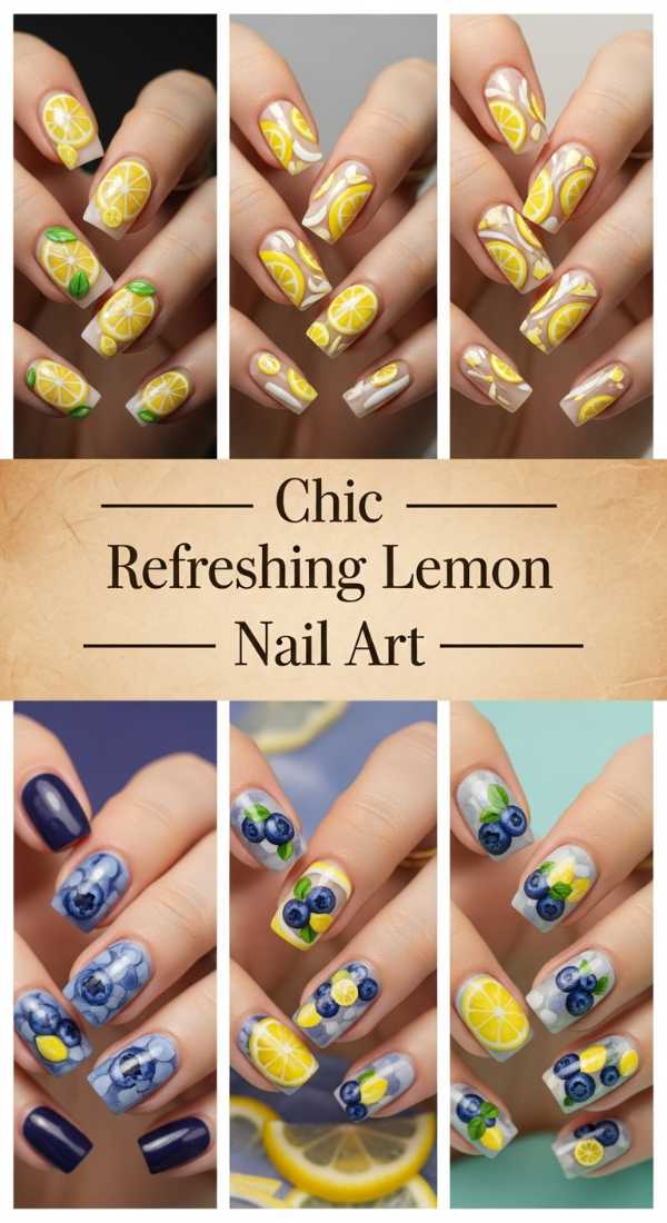 Chic Refreshing Lemon Nail Art 69f32b7b974a6